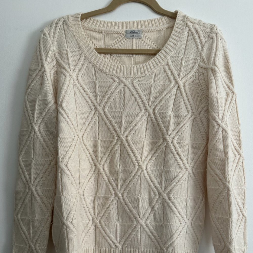 Vintage Madewell Ivory Knit Crewneck Sweater